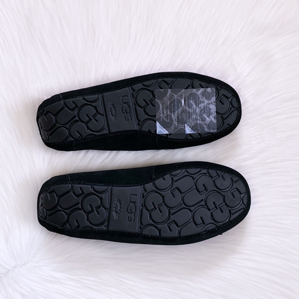 UGG Dakota Double Bow Black Suede Slippers - Picture 7 of 7